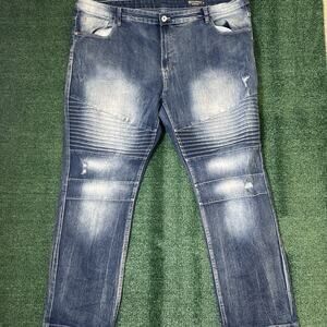 Southpole Jeans Mens 46x31 Stretch Distressed Blue Straight Leg Y2K
